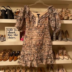 Aqua Cream Floral Dress
